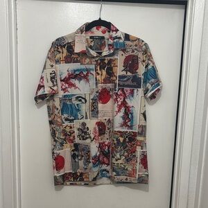 Vibrant Graphic Print Men's Casual Shirt
